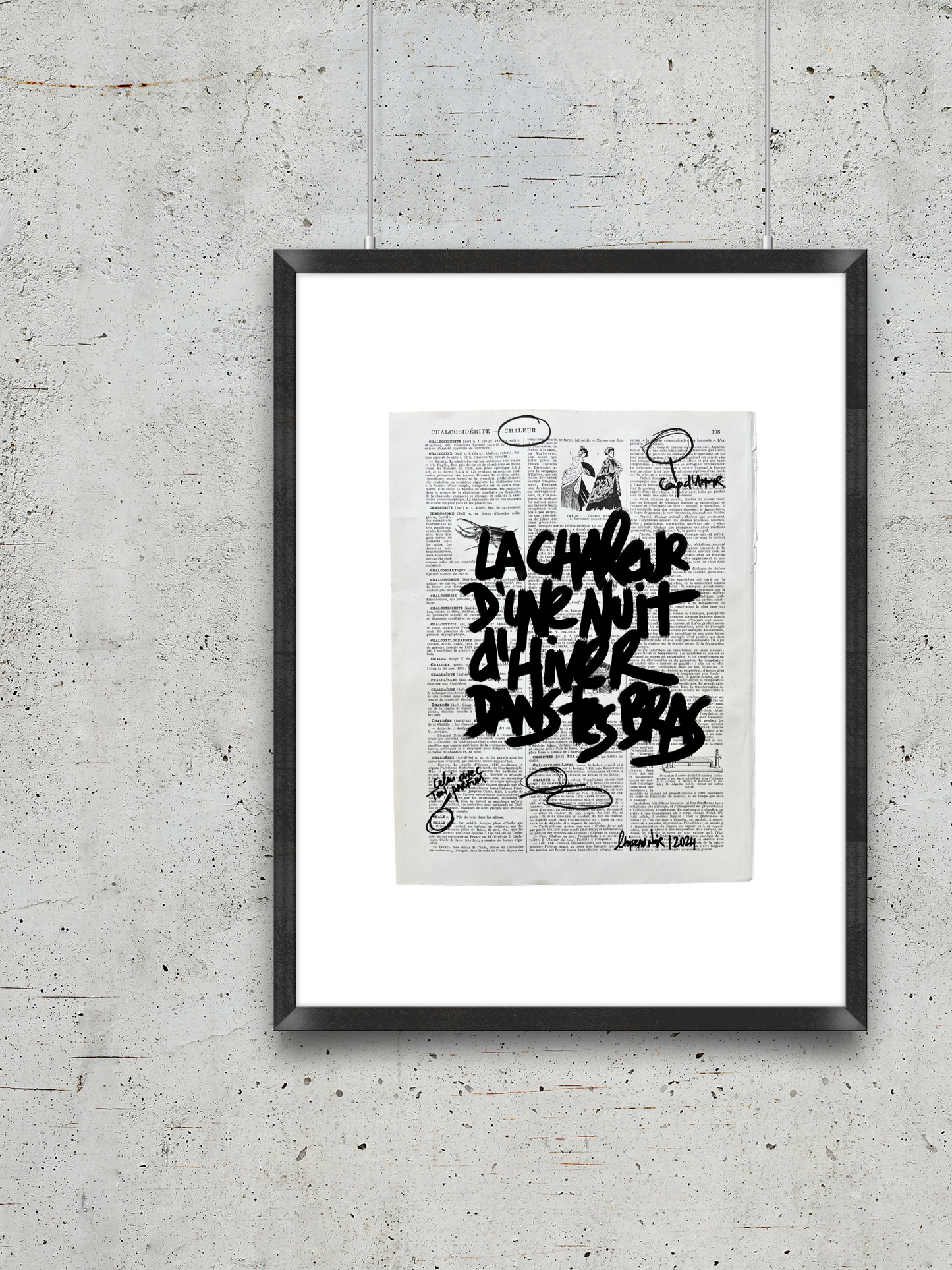 Original Poster / Frame "The warmth of a winter night in your arms"