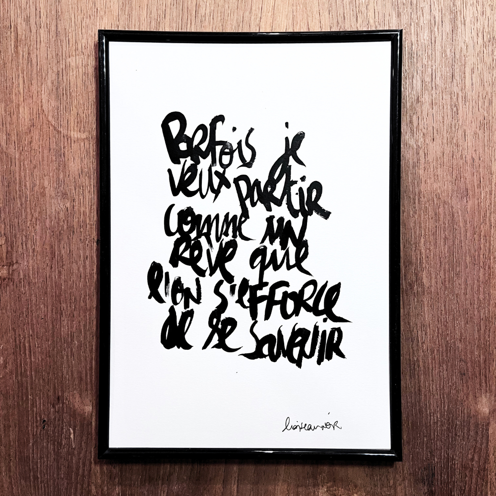 Cadre original "Parfois je veux partir"