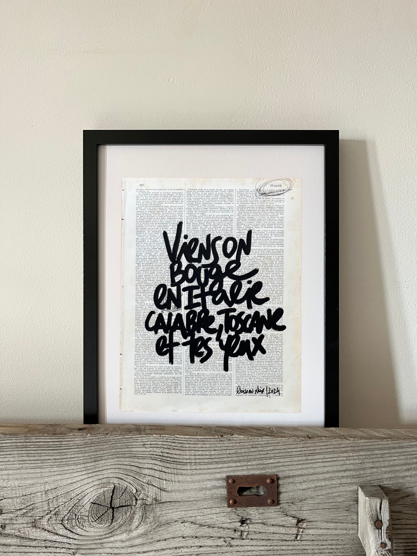 Original poster / Frame "Come on, let's move to Italy, Calabria, Tuscany and your eyes"