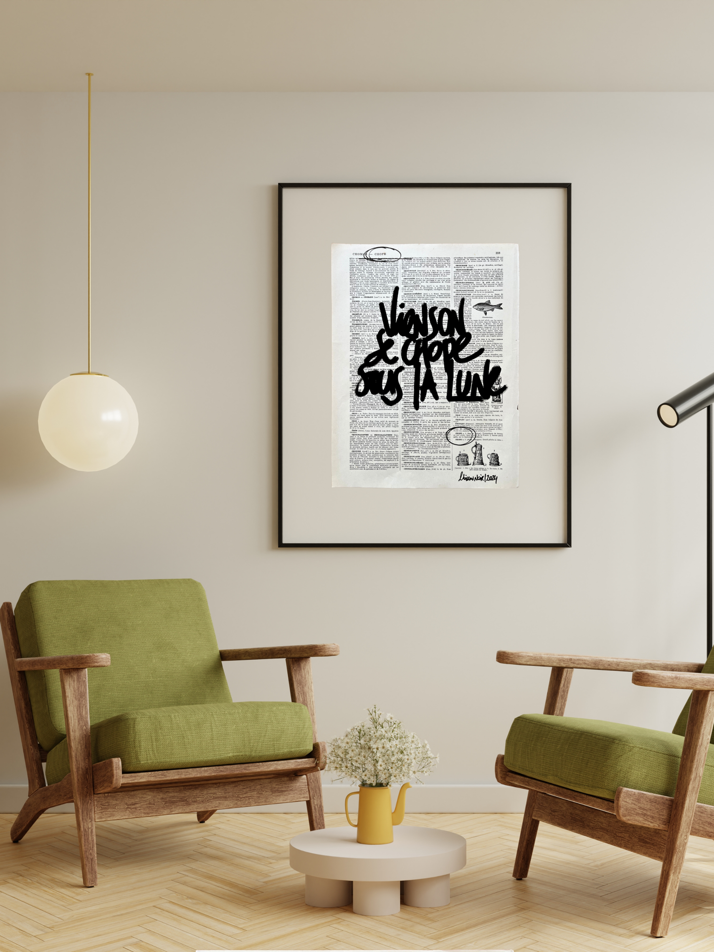 Affiche originale / Cadre "Viens on se chope sous la lune"