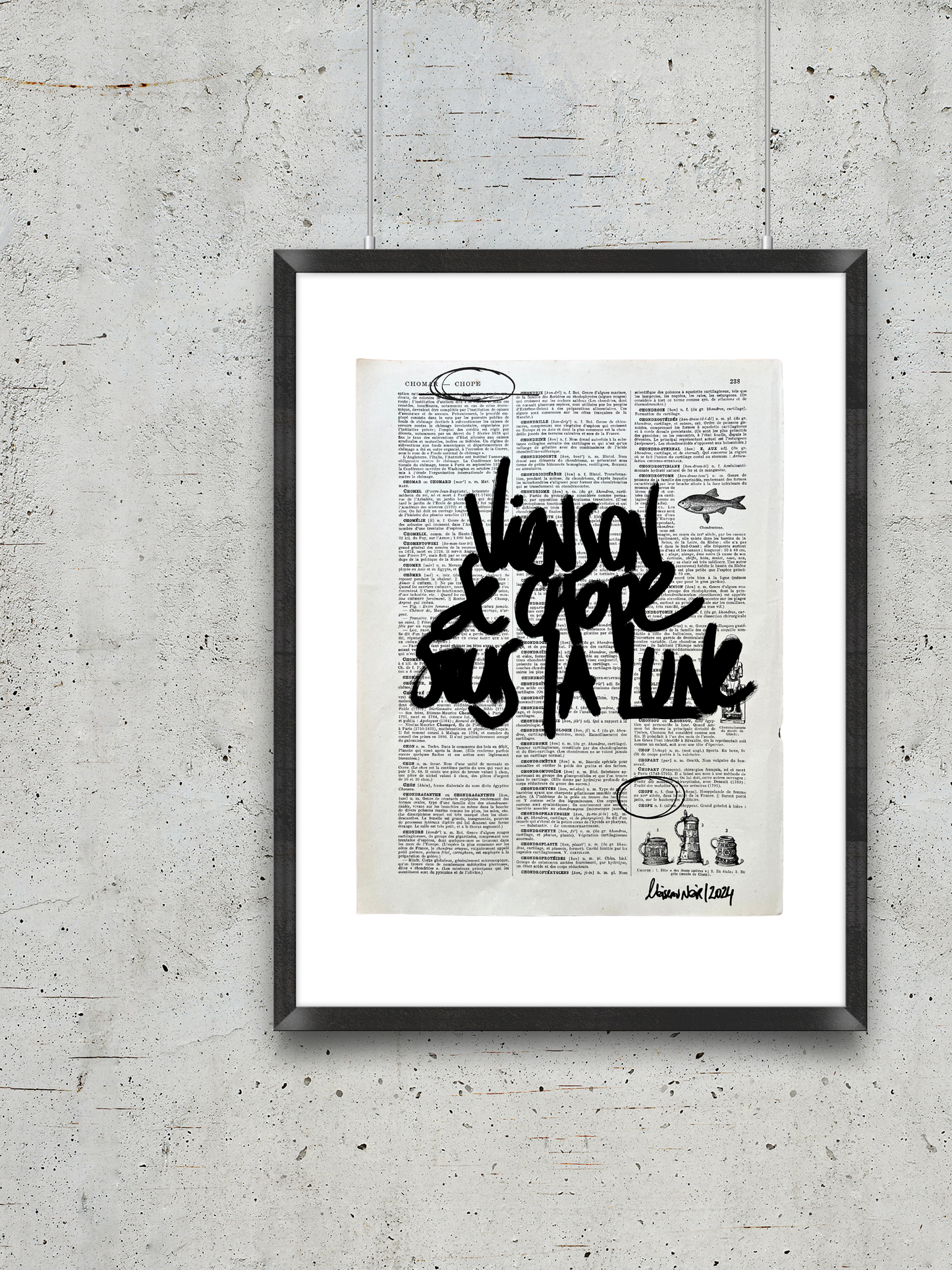 Affiche originale / Cadre "Viens on se chope sous la lune"