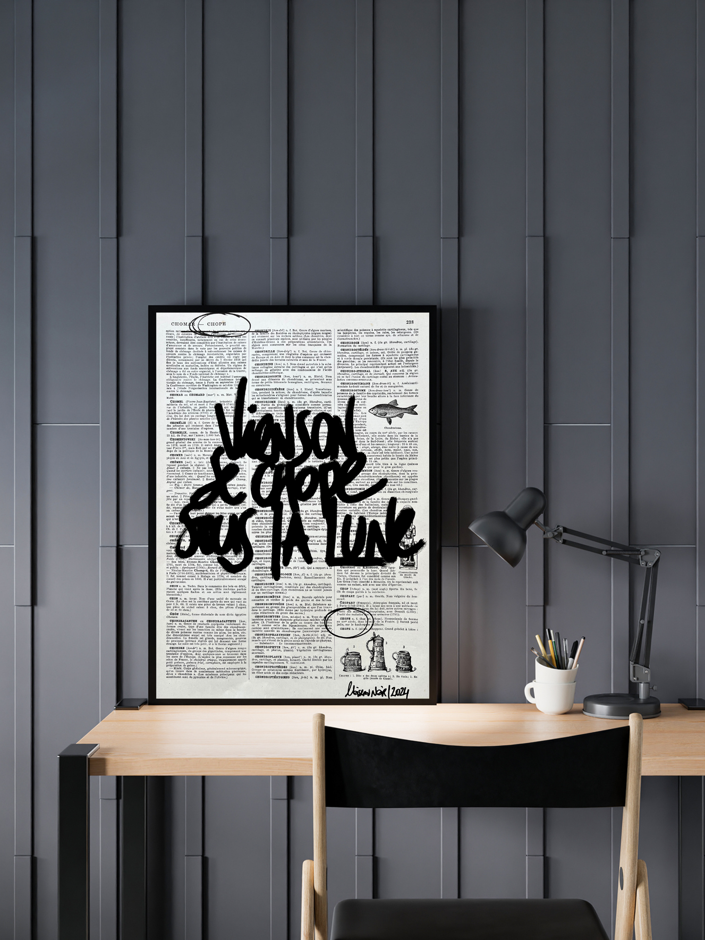Affiche originale / Cadre "Viens on se chope sous la lune"