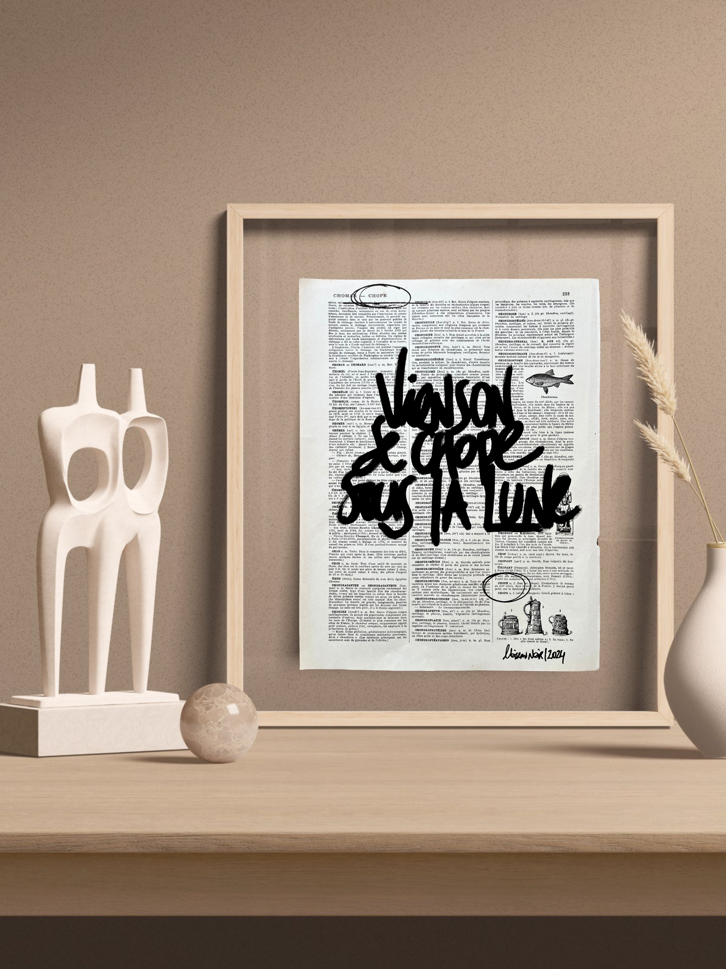 Affiche originale / Cadre "Viens on se chope sous la lune"
