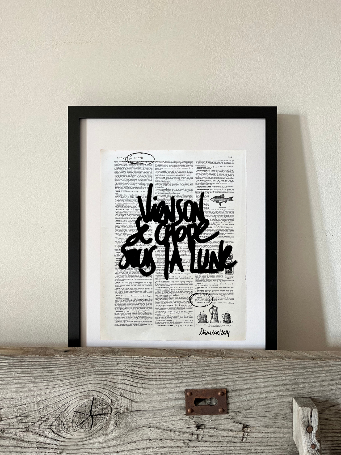 Affiche originale / Cadre "Viens on se chope sous la lune"