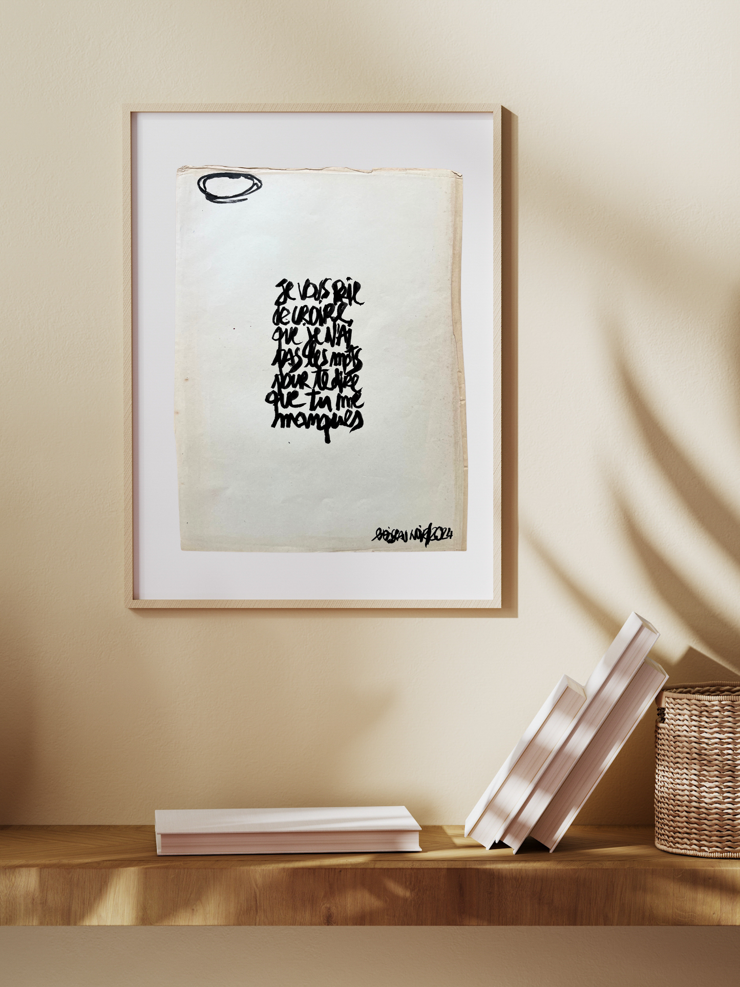 Affiche originale en prose / Cadre "Le manque"