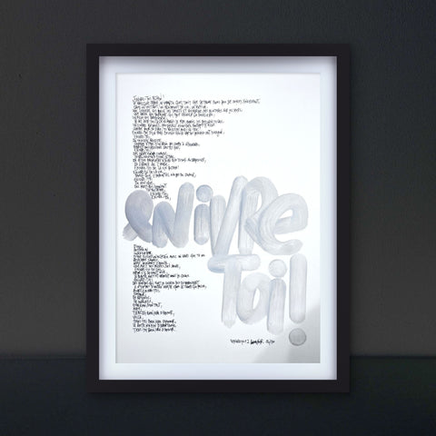 Affiche reproduction "Enivre-toi" rehaussée 100 exemplaires numérotés et signés 30x42