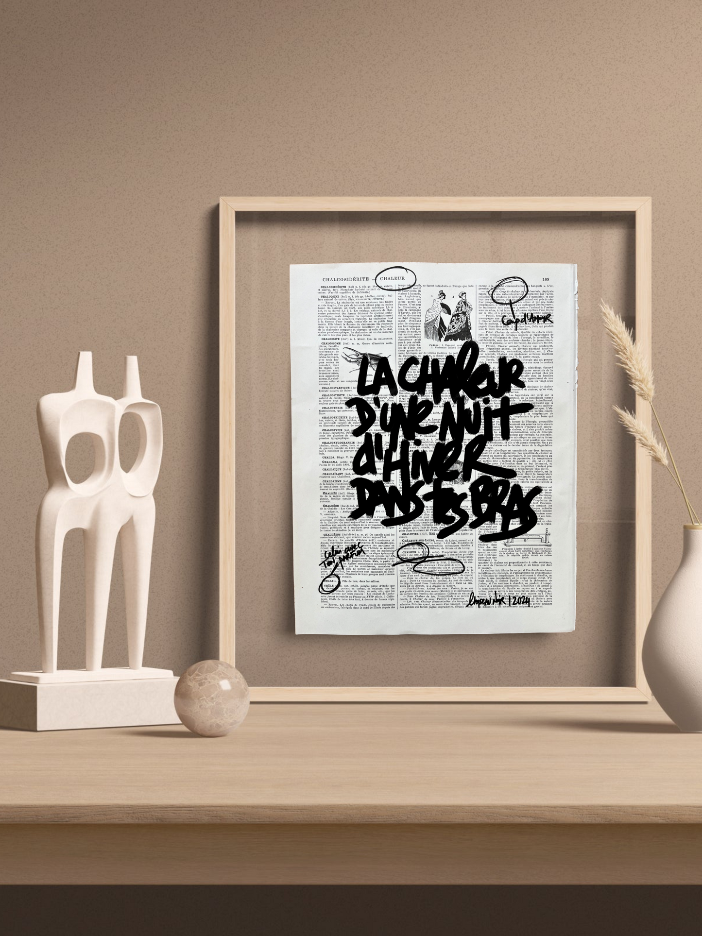 Original Poster / Frame "The warmth of a winter night in your arms"