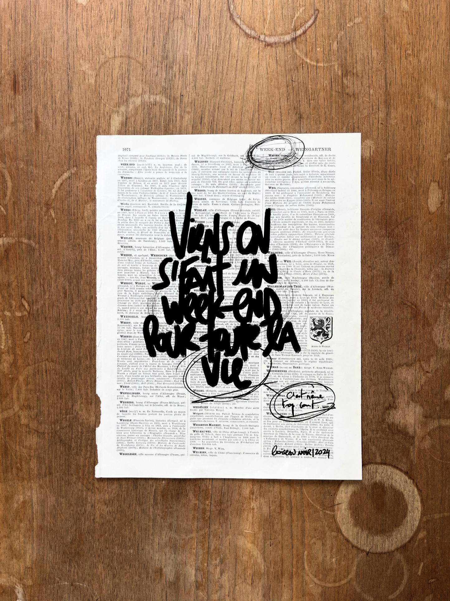 Affiche originale / Cadre "Viens on se fait un week-end pour toute la vie"