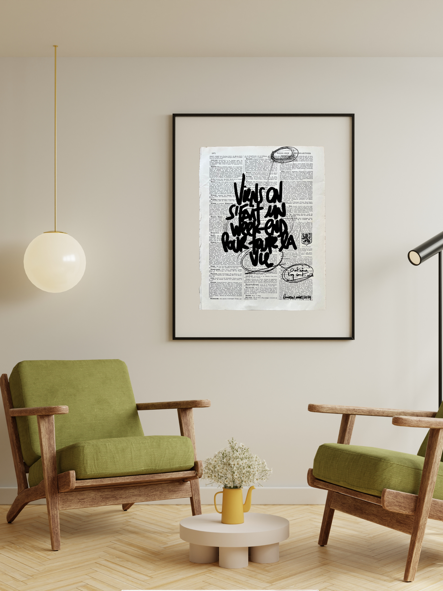 Affiche originale / Cadre "Viens on se fait un week-end pour toute la vie"
