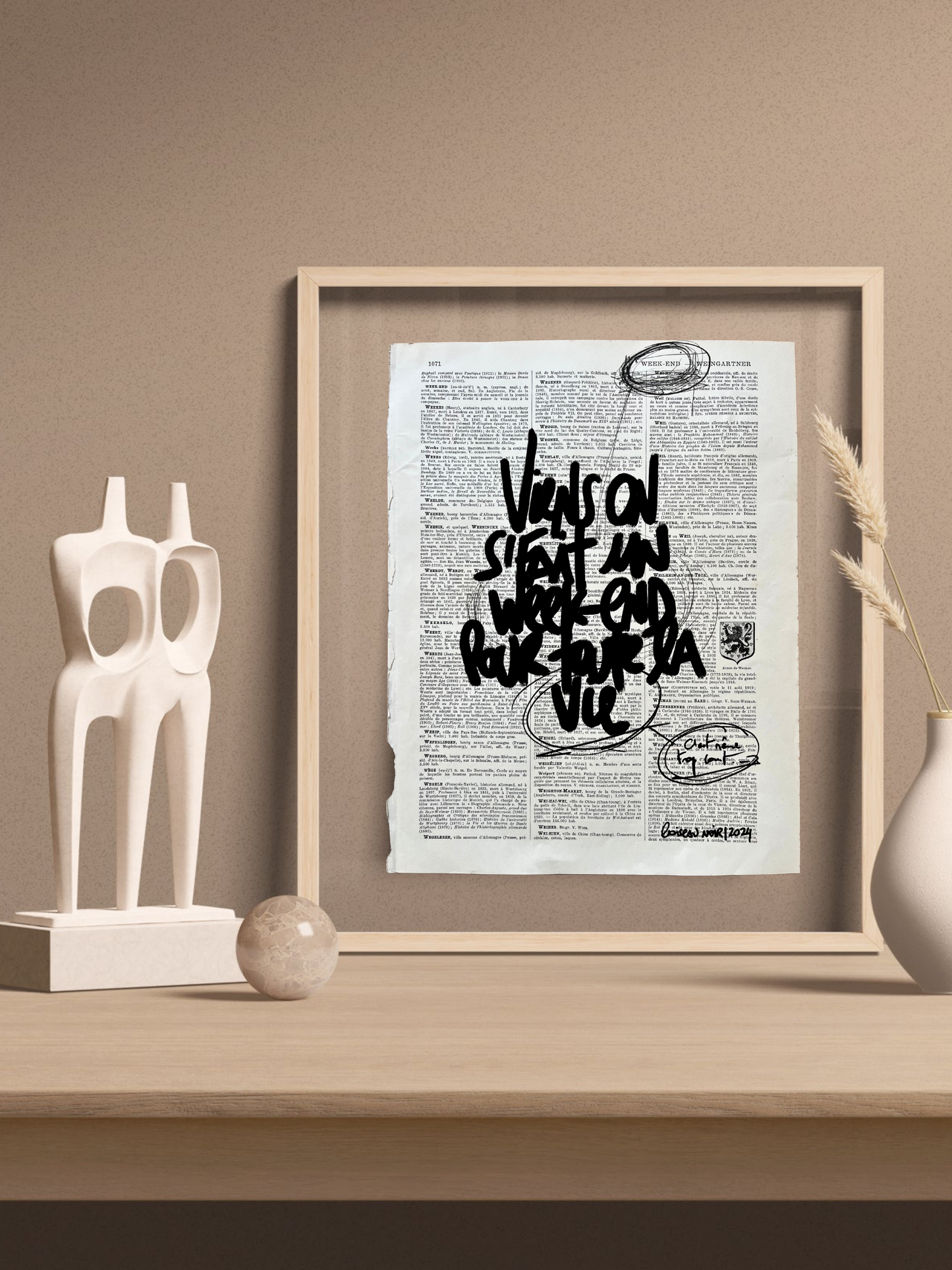 Affiche originale / Cadre "Viens on se fait un week-end pour toute la vie"
