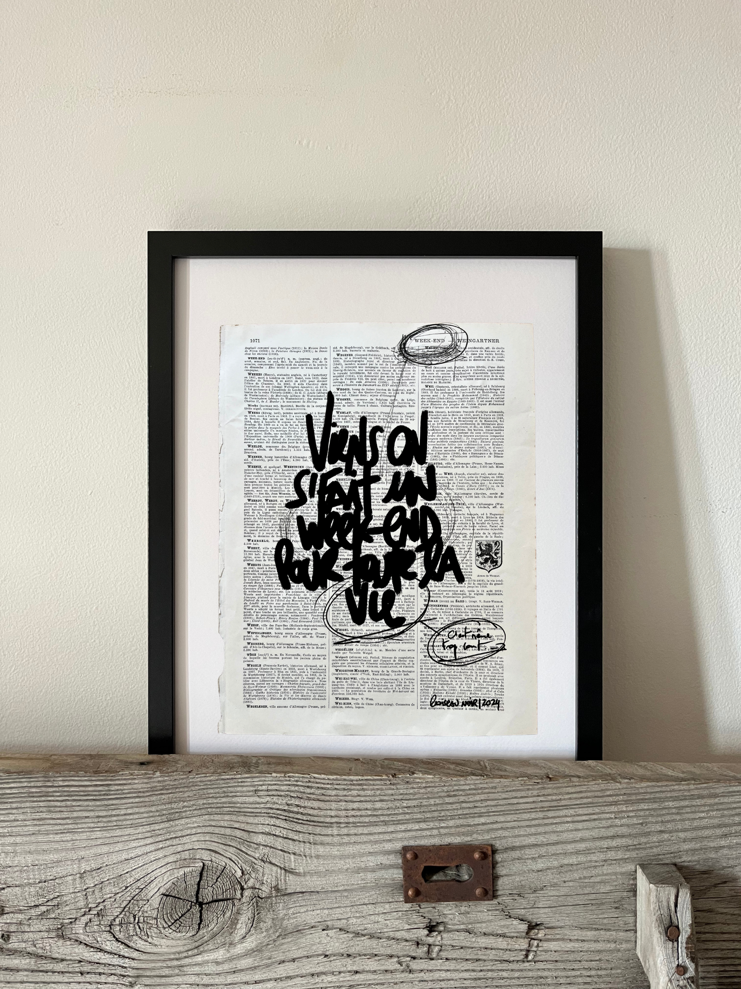 Affiche originale / Cadre "Viens on se fait un week-end pour toute la vie"