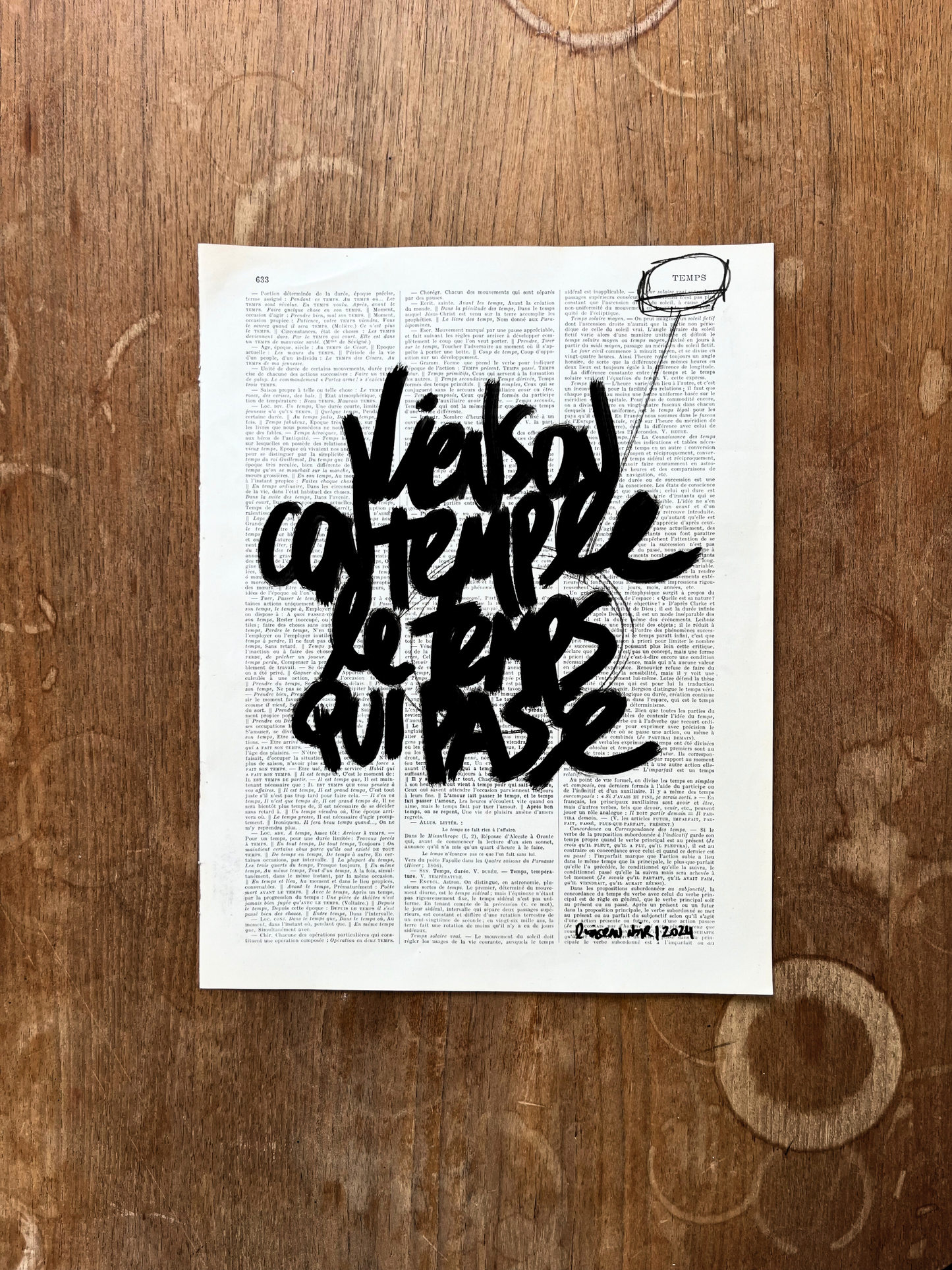 Original poster / Frame "Come on, let's contemplate the passing of time"