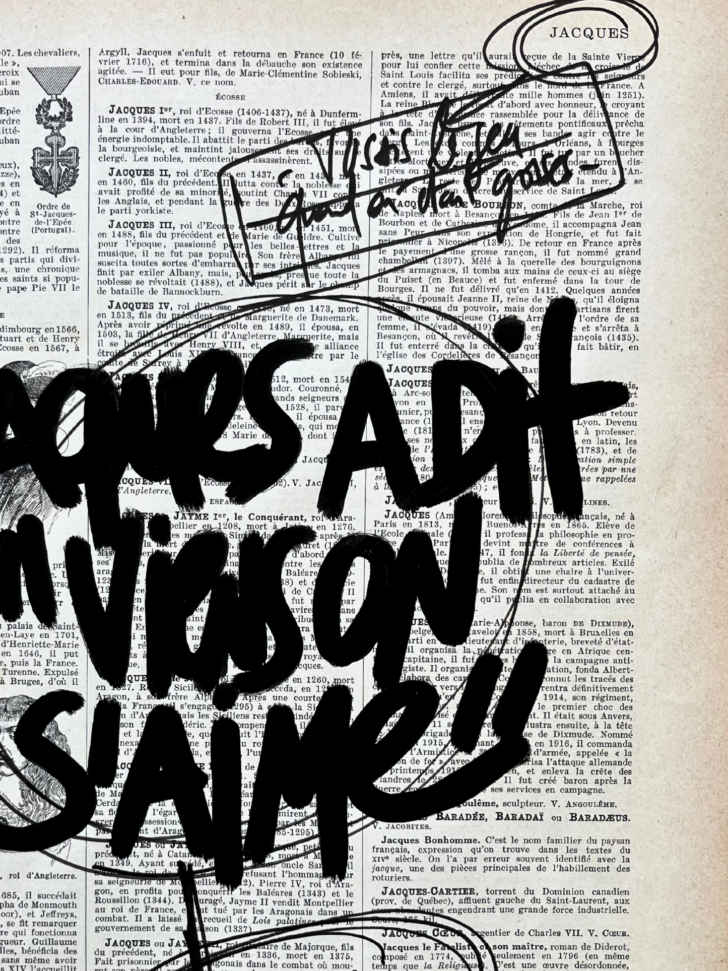 Original poster / Frame "Jacques said Come on, let's love each other"