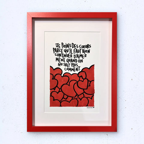 Aimer encore I Œuvre originale encadrée de L’oiseau noir I 21x30