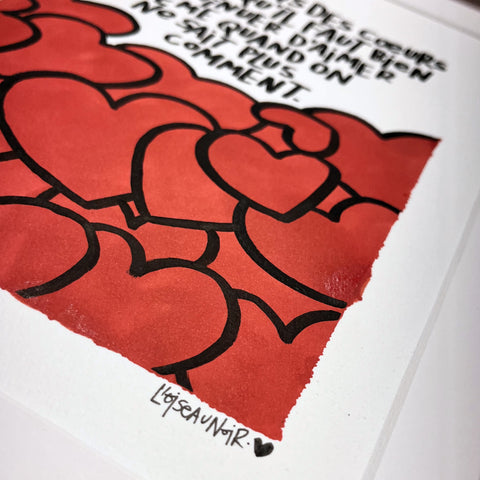 Aimer encore I Œuvre originale encadrée de L’oiseau noir I 21x30