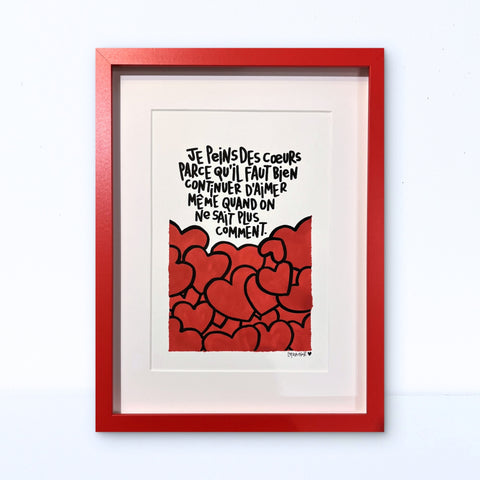 Aimer encore I Œuvre originale encadrée de L’oiseau noir I 21x30