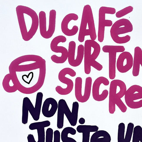 Amour dans mon thé I Œuvre originale de L’oiseau noir 37x48