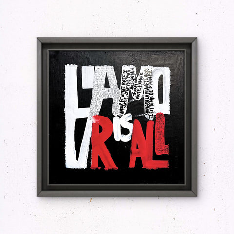 Amour is all I Œuvre originale encadrée de L’oiseau noir 40x40