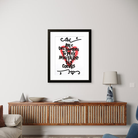 Affiche "Avec des bombes" 50 exemplaires numérotées et signées 30x40