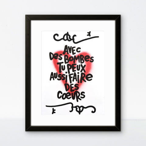 Affiche "Avec des bombes" 50 exemplaires numérotées et signées 30x40