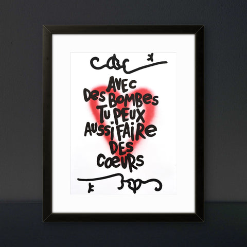 Affiche "Avec des bombes" 50 exemplaires numérotées et signées 30x40