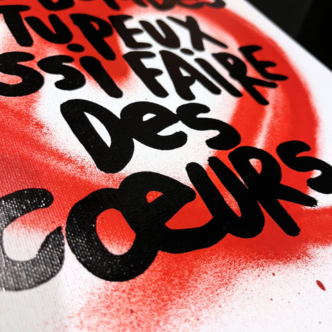 Avec des bombes I Œuvre originale sur toile et caisse américaine de L’oiseau noir 35x45