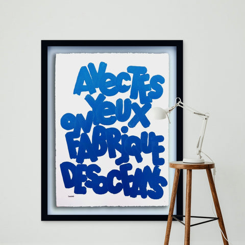 Avec tes yeux  I Œuvre originale de L’oiseau noir 56x76