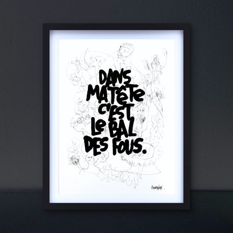 Bal des fous I Œuvre originale de L’oiseau noir 46x61
