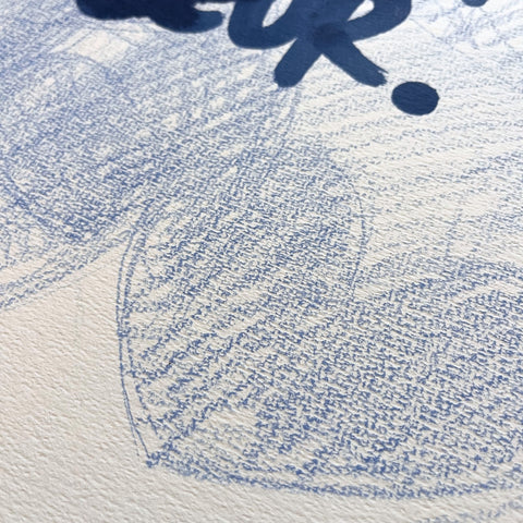 Bleu I Œuvre originale de L’oiseau noir 46x61