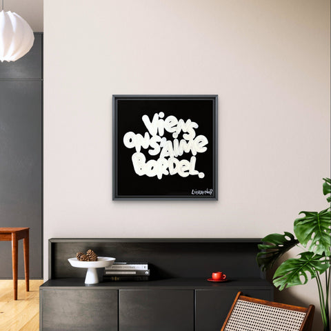 BORDEL I Œuvre originale sur toile de L’oiseau noir 20x20