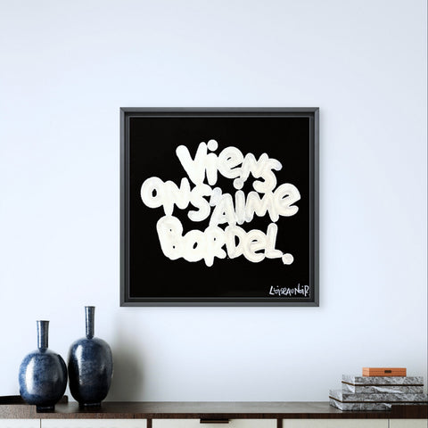 BORDEL I Œuvre originale sur toile de L’oiseau noir 20x20