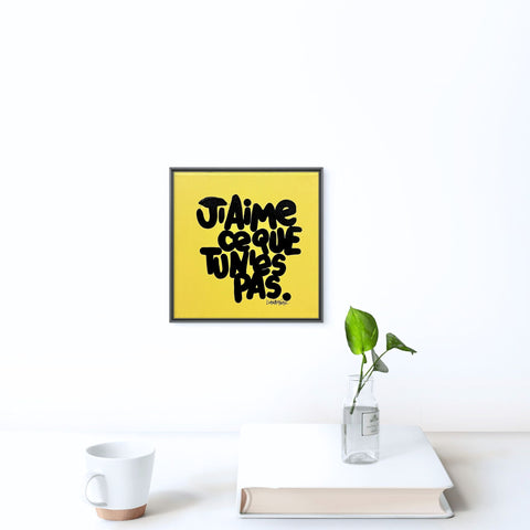 Ce que tu n'es pas I Œuvre originale sur toile de L’oiseau noir 20x20