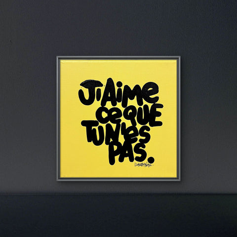 Ce que tu n'es pas I Œuvre originale sur toile de L’oiseau noir 20x20