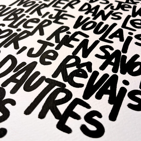 Ce soir I Œuvre originale encadrée de L’oiseau noir 30x42