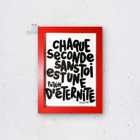 Chaque seconde I Œuvre originale encadrée de L’oiseau noir I 18x13