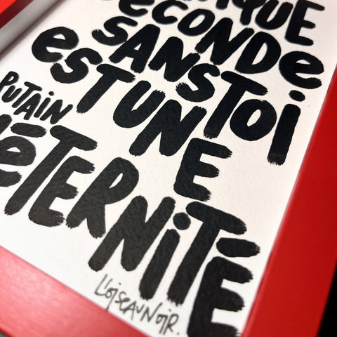 Chaque seconde I Œuvre originale encadrée de L’oiseau noir I 18x13