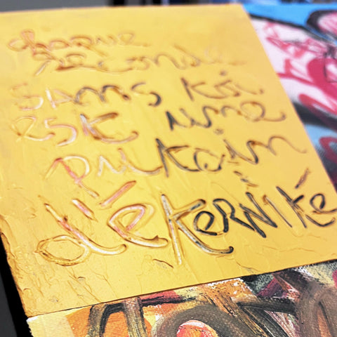 Chaque seconde sans toi I Œuvre originale encadrée de L’oiseau noir 40x40