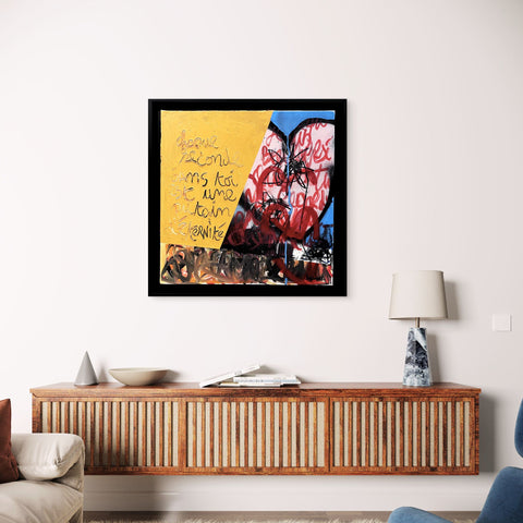 Chaque seconde sans toi I Œuvre originale encadrée de L’oiseau noir 40x40