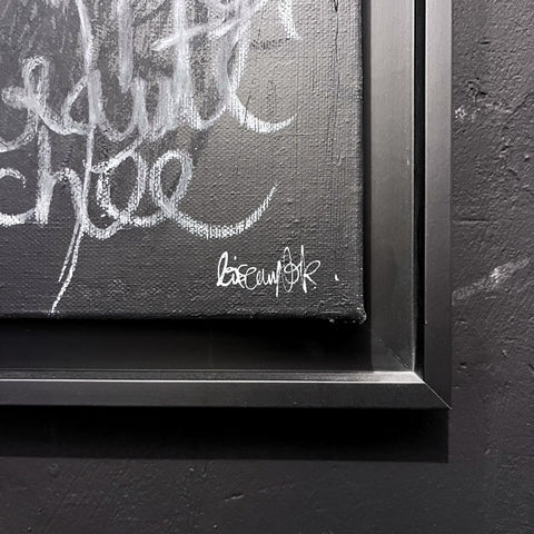 Contempler I Œuvre originale encadrée de L’oiseau noir 50x50