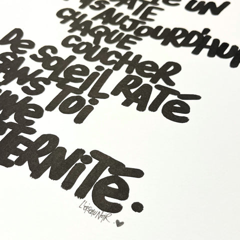 Coucher de soleil raté I Œuvre originale de L’oiseau noir 30x42