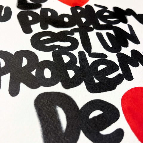 Cœur du problème I Œuvre originale de L’oiseau noir 30x42