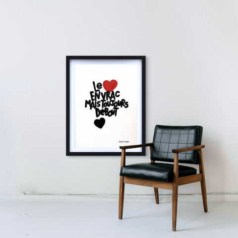 Cœur en vrac I Œuvre originale de L’oiseau noir 46x61
