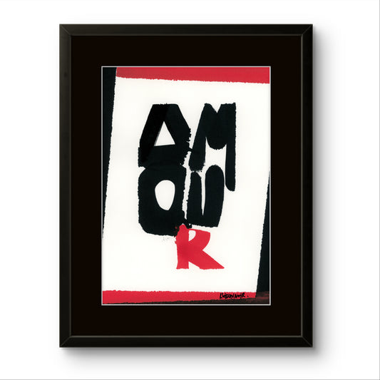 Affiche «Amour» rouge et noire