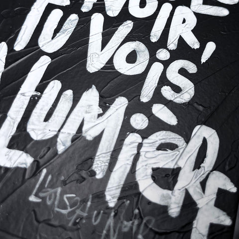 Dans le noir I Œuvre originale encadrée de L’oiseau noir 13x18