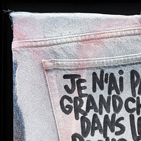 Dans les poches I Œuvre originale encadrée de L’oiseau noir 30x30