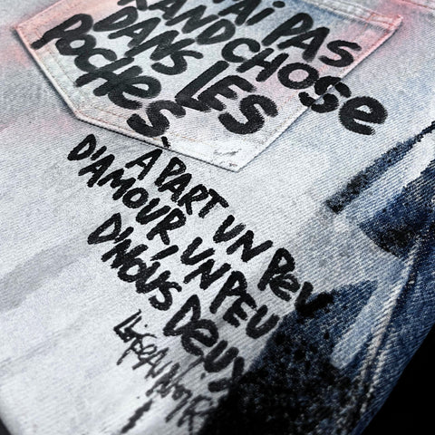 Dans les poches I Œuvre originale encadrée de L’oiseau noir 30x30