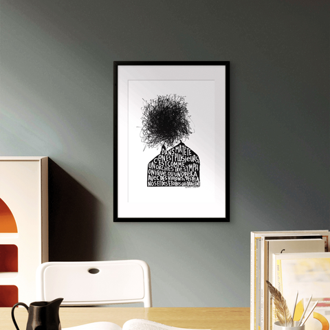 Affiche reproduction "Dans ma tête on est plusieurs" 20 exemplaires numérotés et signés 30x42