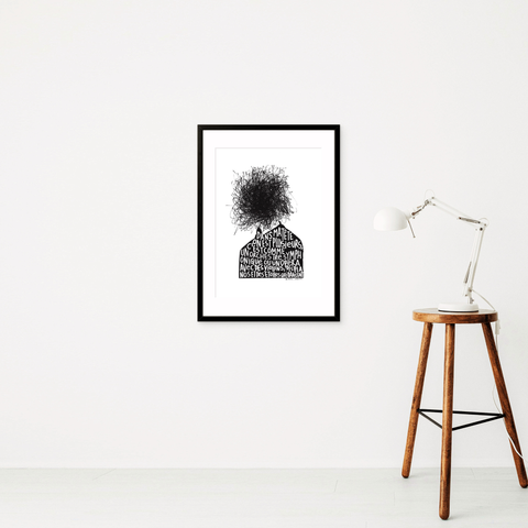 Affiche reproduction "Dans ma tête on est plusieurs" 20 exemplaires numérotés et signés 30x42