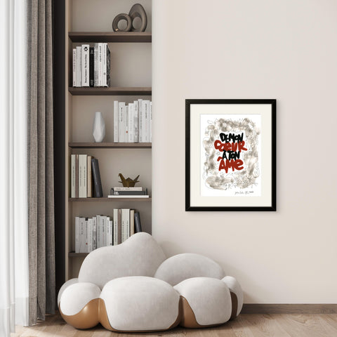 Affiche "De mon cœur à ton âme" 100 exemplaires numérotées et signées 30x40