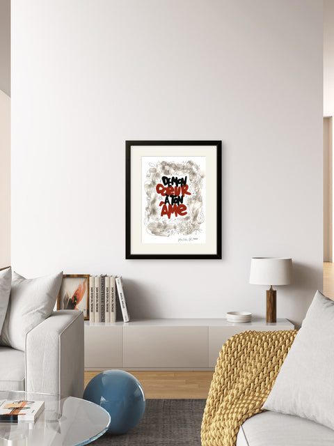 Affiche "De mon cœur à ton âme" 100 exemplaires numérotées et signées 30x40